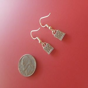 Sterling Silver 925 Dangle Earrings - Bag Charm